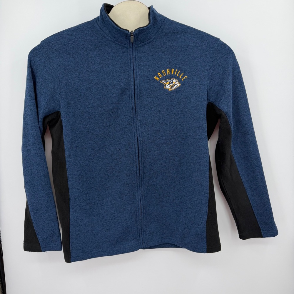 NWT NHL Nashville Predators Mens Blue Full Zip Fleece Jacket Large Gorpcore